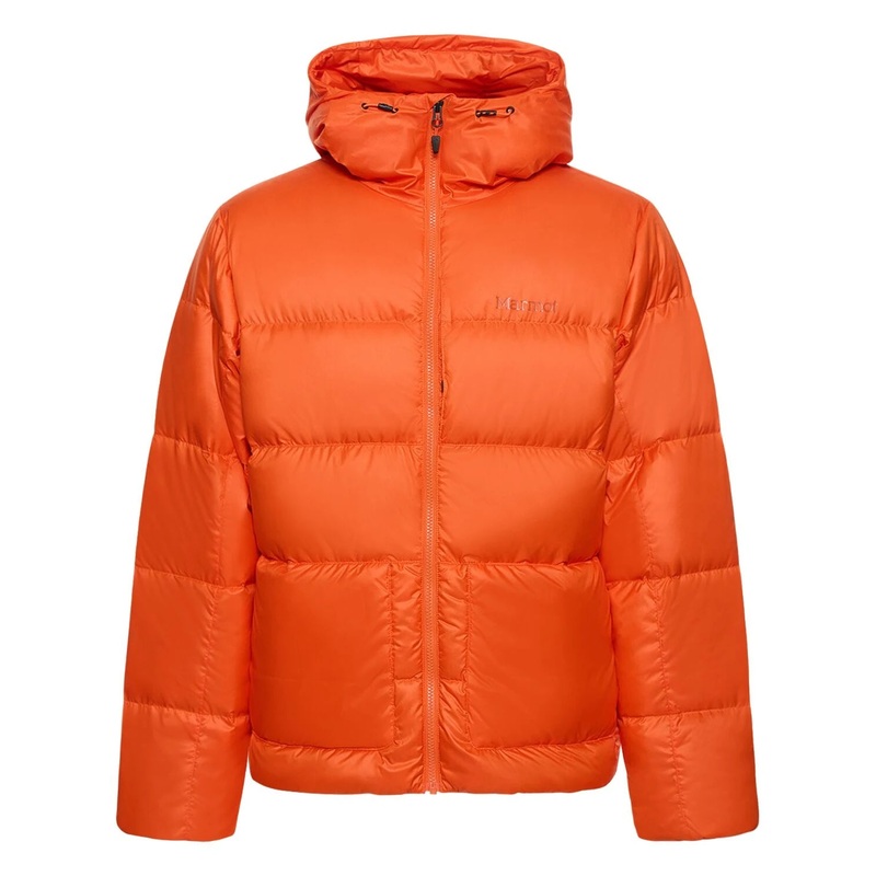 Marmot Mens Guides Quilted Full Zip Coat Jacket Flame Orange XL