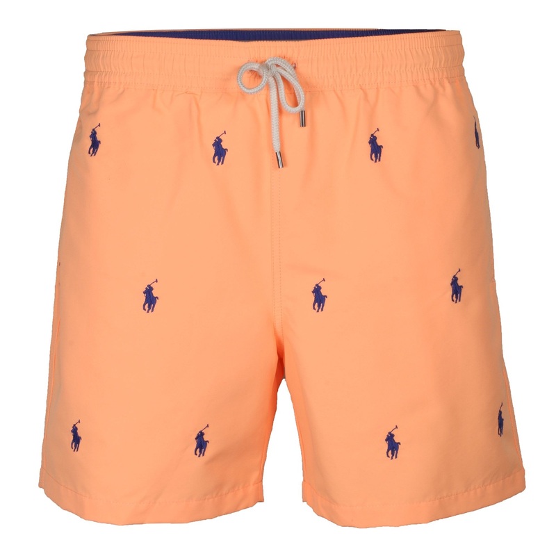 Polo Ralph Lauren Men's 5 in Traveler All over pony Swim Trunks Medium Orange