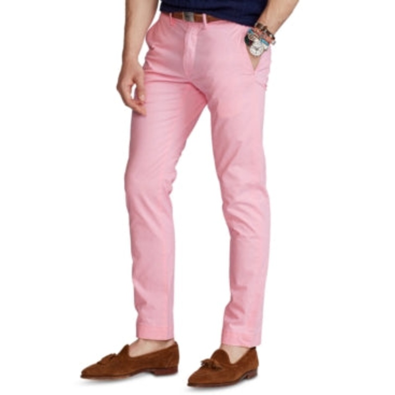 Polo Ralph Lauren Mens Slim Fit Stretch Chino Pants Carmel Pink 34 x 32