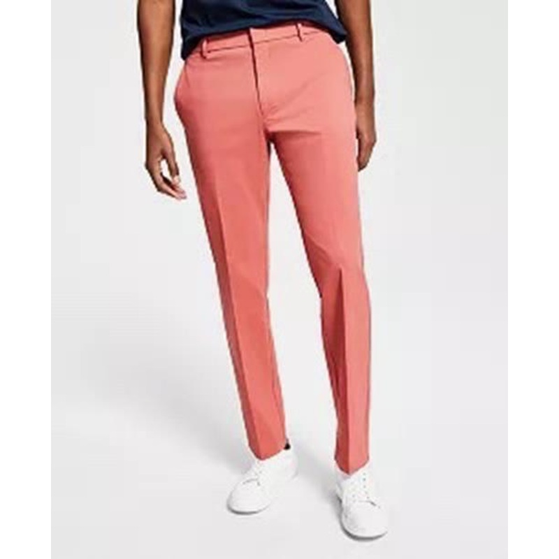TOMMY HILFIGER Men's Pants 36 X 34 Red Modern-Fit TH Comfort Solid Performance