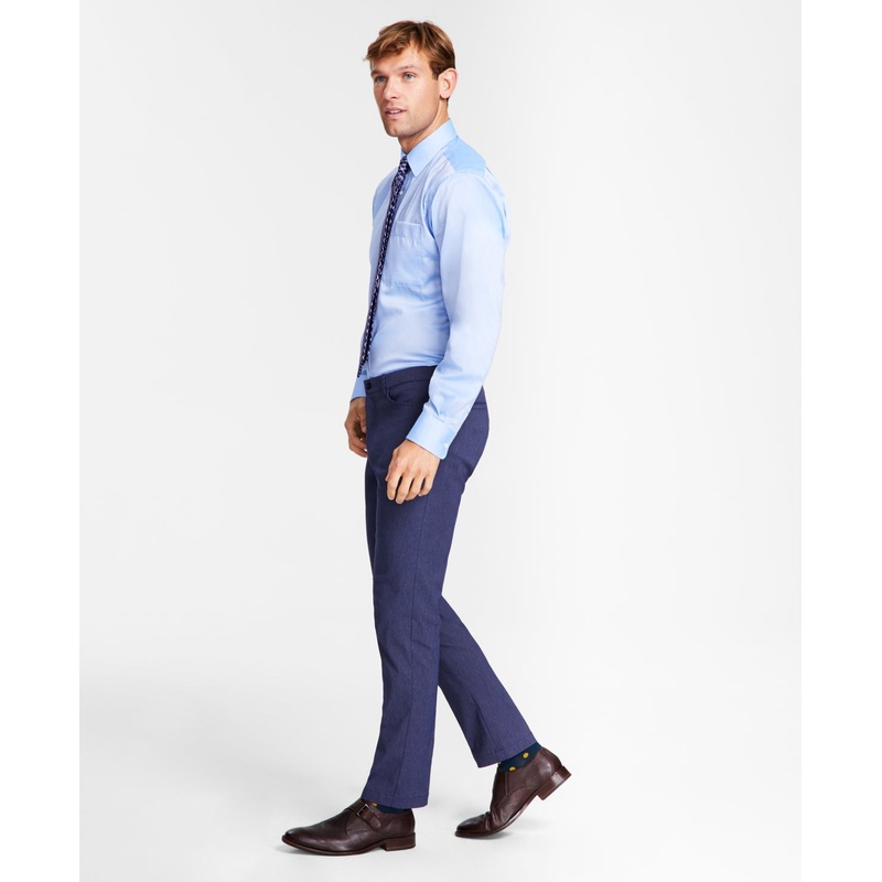 Tommy Hilfiger Mens Twill Flex Flat Front Pants Navy Blue 36 x 34