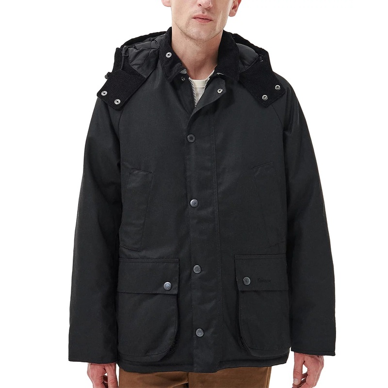 Barbour Men's Winter Bedale Hooded Jacket Black Coat 2XL
