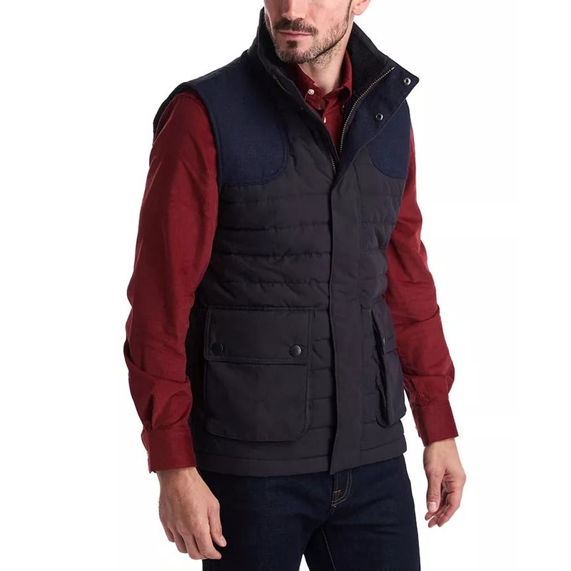 Barbour Mens Bradford Gilet Light Weight Quilted Vest Navy Blue Medium