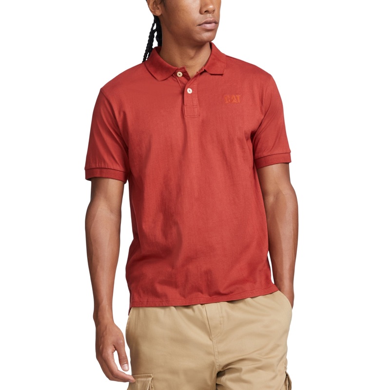 Caterpillar Men's Foundation Polo Shirt XL Rust Copper Red