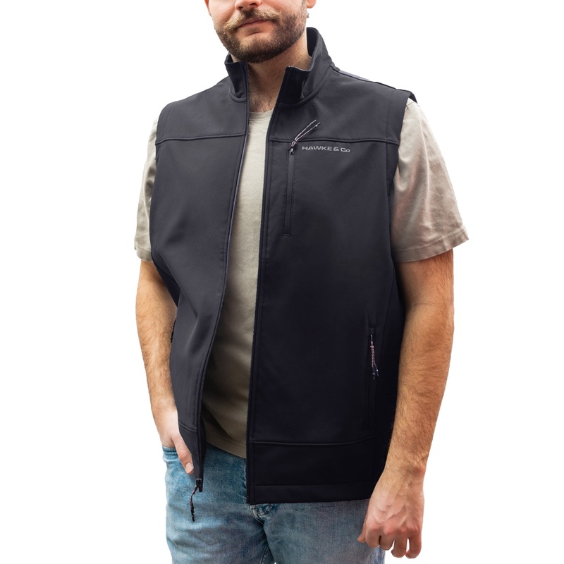 Hawke Co. Mens Soft Shell Vest Black Medium