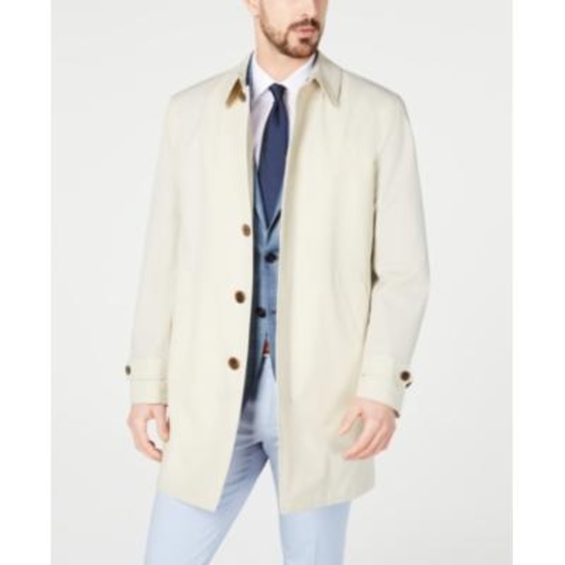 Lauren Ralph Lauren Mens Stanza Classic Fit Raincoat Coat Light Khaki 42S