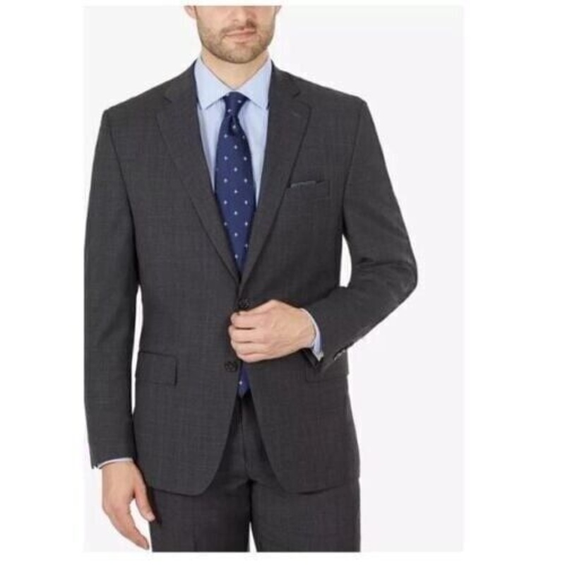 Lauren Ralph Lauren Mens Ultraflex Classic Fit Wool Sport Coat Blazer Grey 44R