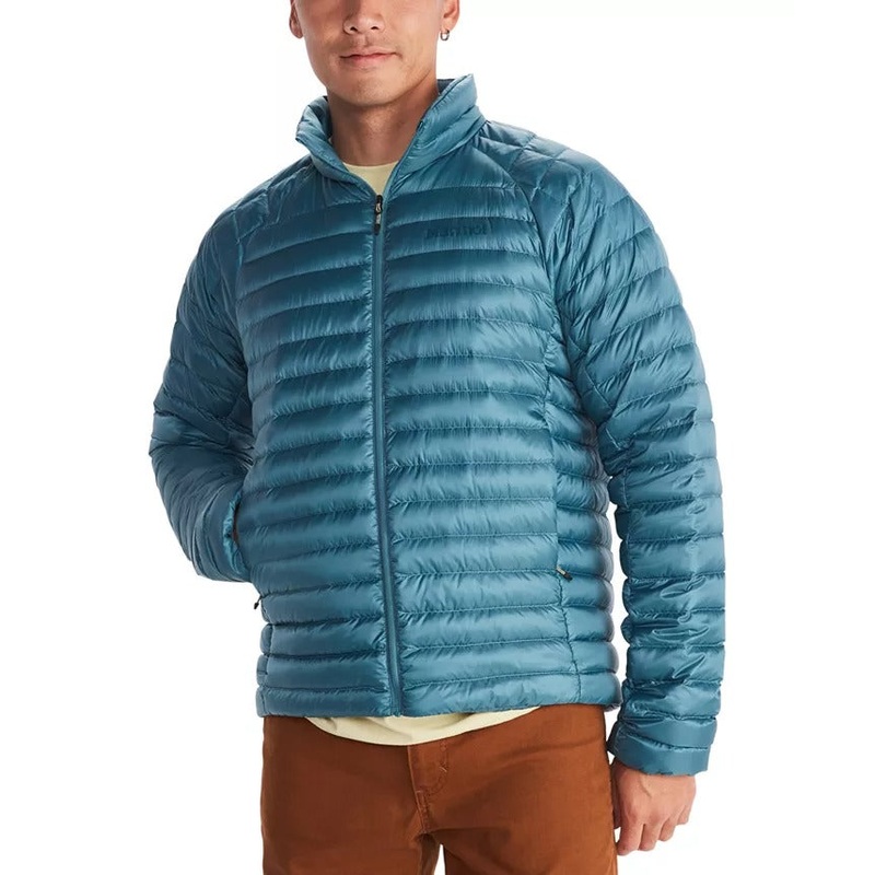 Marmot Mens Hype Quilted Coat Full Zip Jacket Moon River Blue XXL