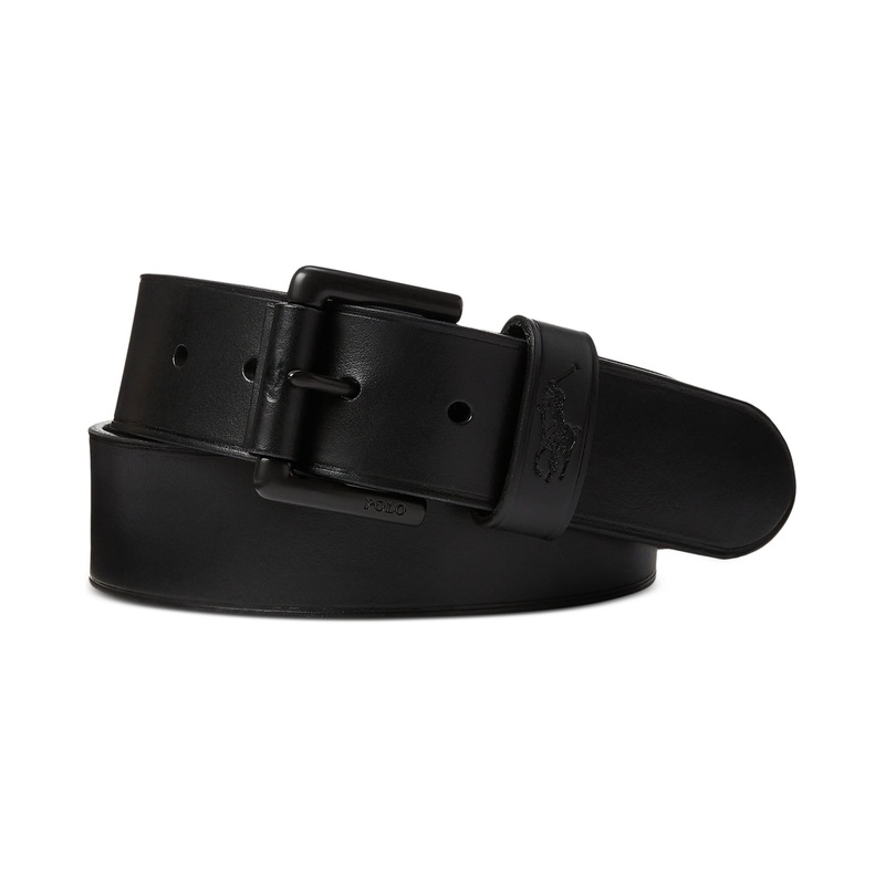 Polo Ralph Lauren Men's Leather Belt Black on Black Size 32