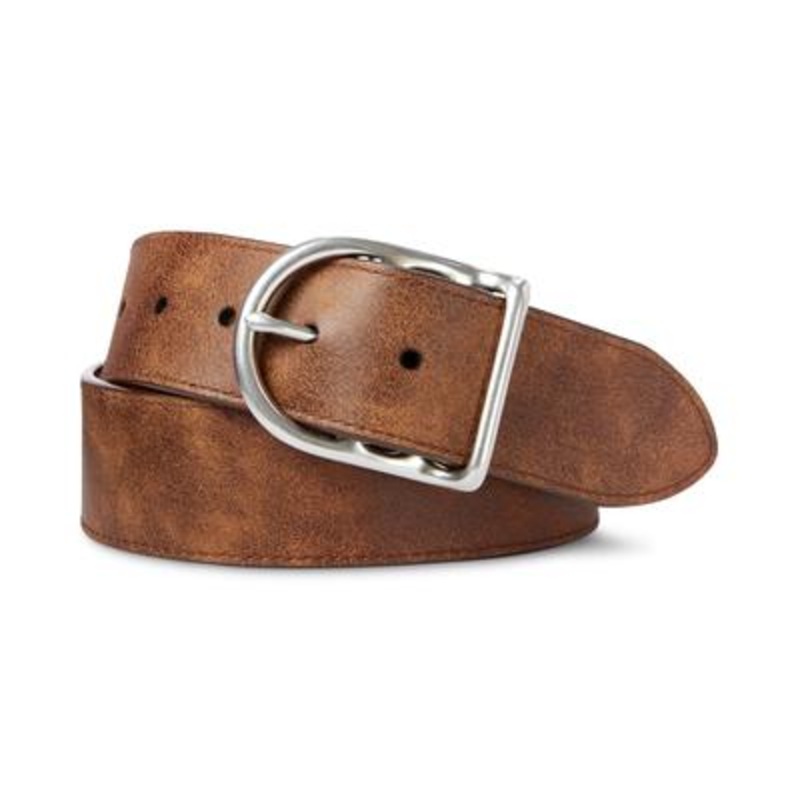 Polo Ralph Lauren Mens Distressed Leather Belt Brown 32