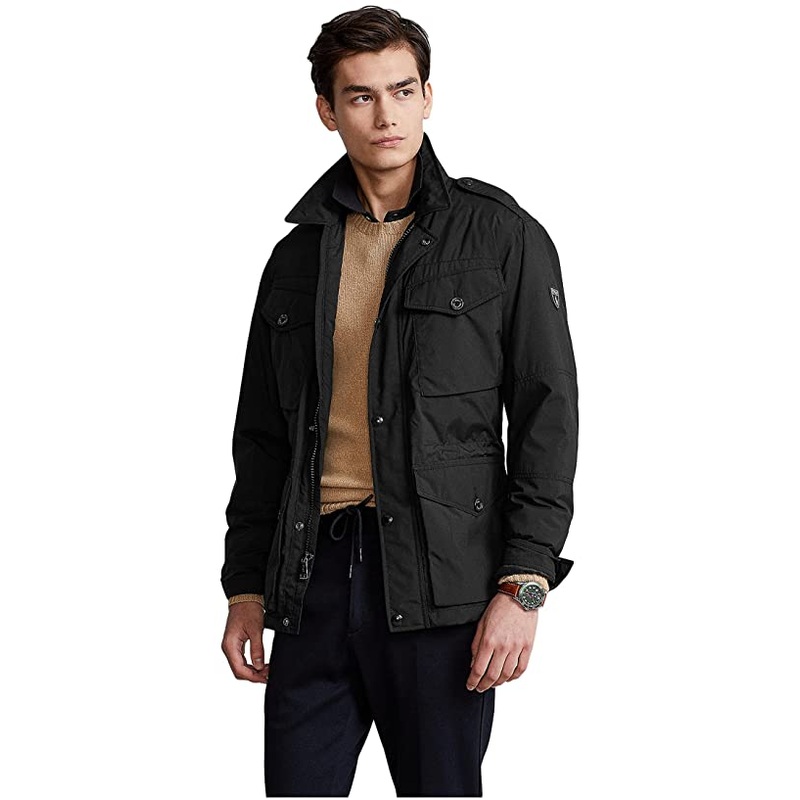 Polo Ralph Lauren Mens Nylon Utility Jacket Coat Polo Black 2XL