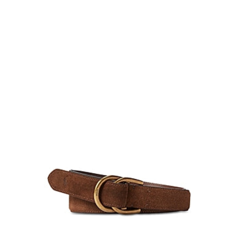 Polo Ralph Lauren Mens Suede D Ring Belt Brown Small