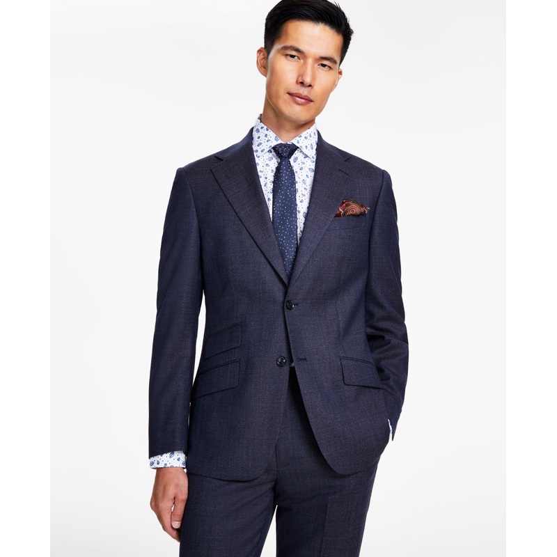 Tallia Mens Slim Fit Stretch Solid Sport Coat Blazer  Blue 40R