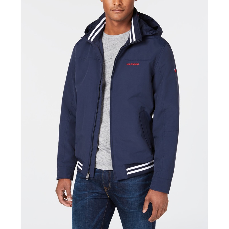 Tommy Hilfiger Men's Big Tall Lightweight Regatta Jacket Coat Captain Blue 4XLT