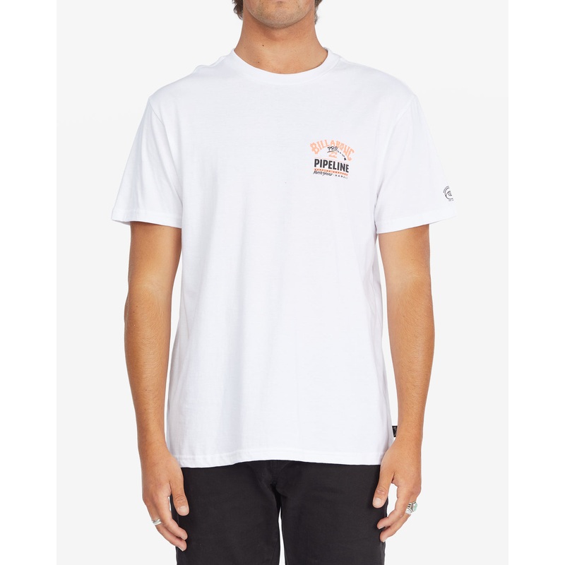 Billabong Mens Pipeline Poster Short Sleeve T Shirt White Medium