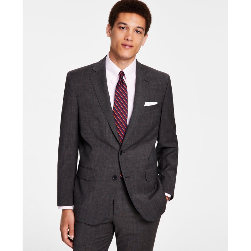 Brooks Brothers Mens Classic Fit Sport Coat Blazer  Brown Plaid 48L
