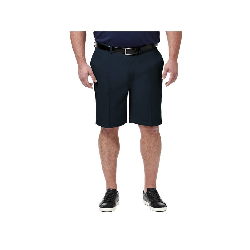 Haggar Men's Big Tall Cool 18 Pro Classic Fit Stretch Shorts Navy Blue 52