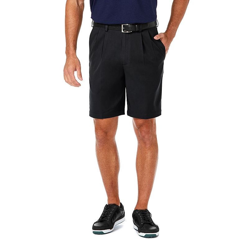 Haggar Men's Cool 18 Pro Pleated Shorts Black 38