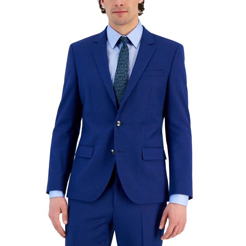 HUGO BOSS Men's Henry Slim Fit Superflex Wool Suit Jacket Sport Coat 36S Blue