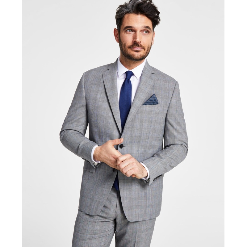 Lauren Ralph Lauren Men's Classic Fit UltraFlex Suit Jacket White Black 42L