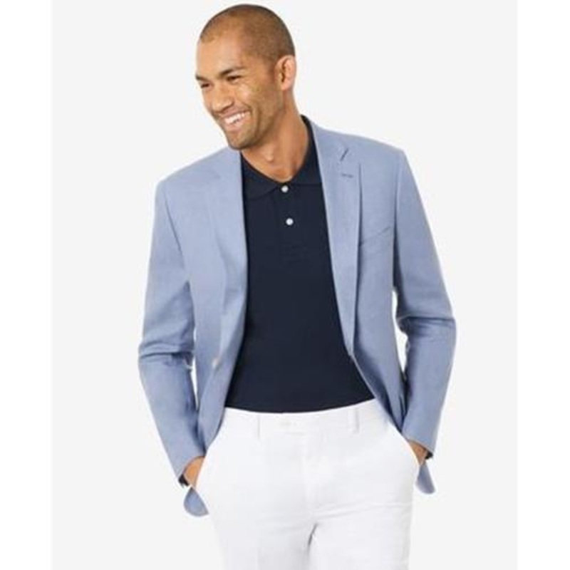 Lauren Ralph Lauren Mens UltraFlex Classic Fit Linen Sport Coat Light Blue 42L