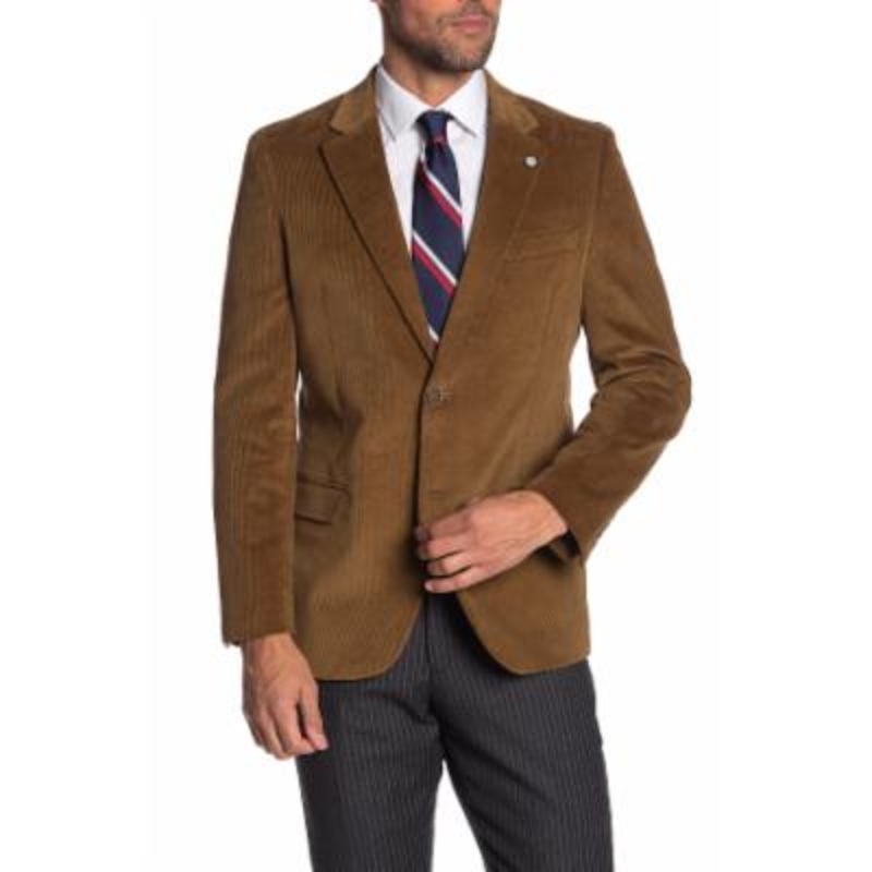 Nautica Men's Modern Fit Corduroy Sport Coat Blazer Camel Brown  42S