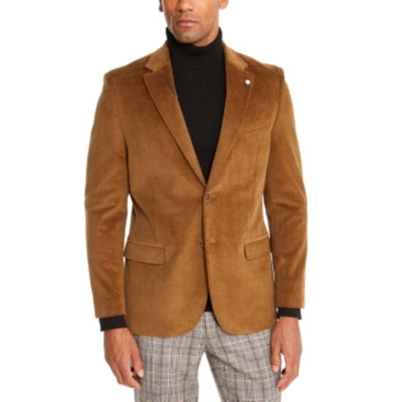 Nautica Men's Modern Fit Stretch Corduroy Sport Coat Blazer Camel 40L