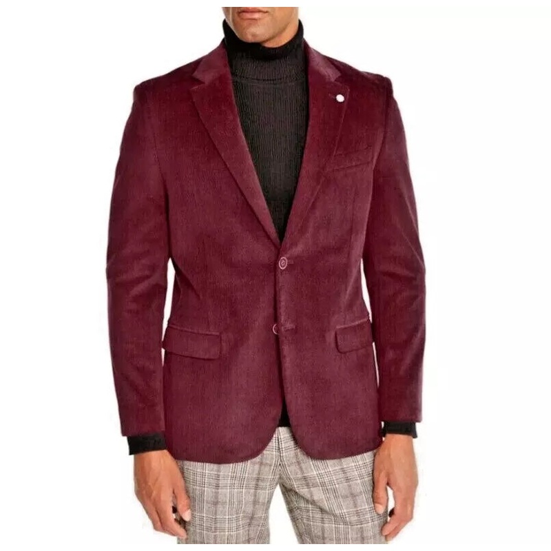 Nautica Mens Brielle Corduroy Sport Coat Blazer Red 44R