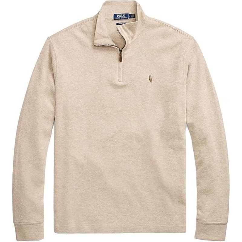Polo Ralph Lauren Men Half Zip French Rib Cotton Sweater Large