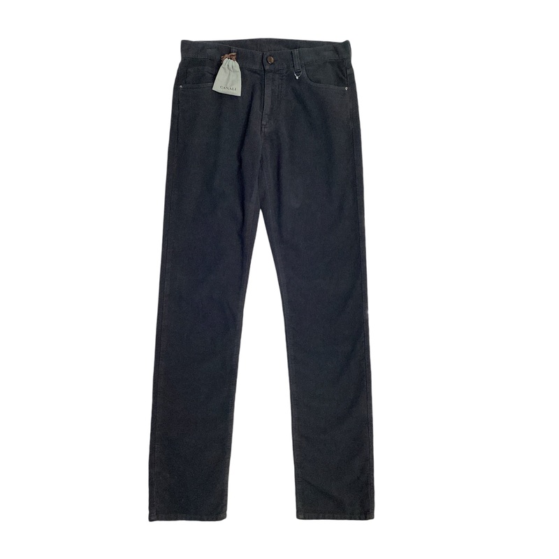 Canali Mens Cotton Moleskin Regular Fit Pants EU 48 US 32 Navy Blue