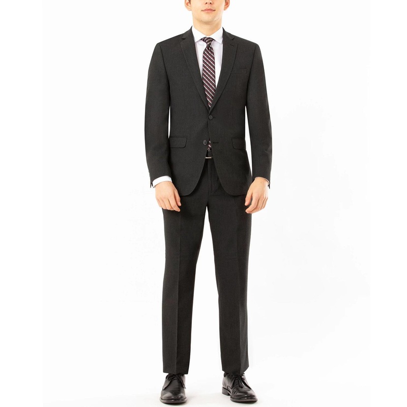IZOD Men's Classic-Fit Suit Charcoal Grey 42R / 36 x 32 Flat Pant