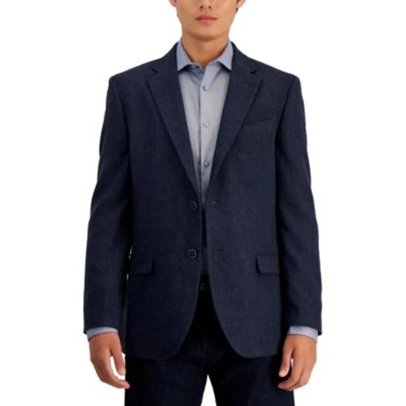 Nautica Men's Modern Fit Herringbone Sport Coat Blazer Navy 46R