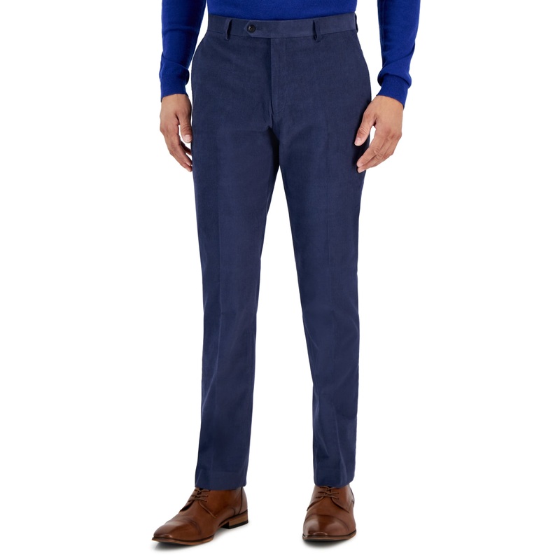 Tommy Hilfiger Mens Modern Fit Corduroy Dress Pants Blue 33 x 30