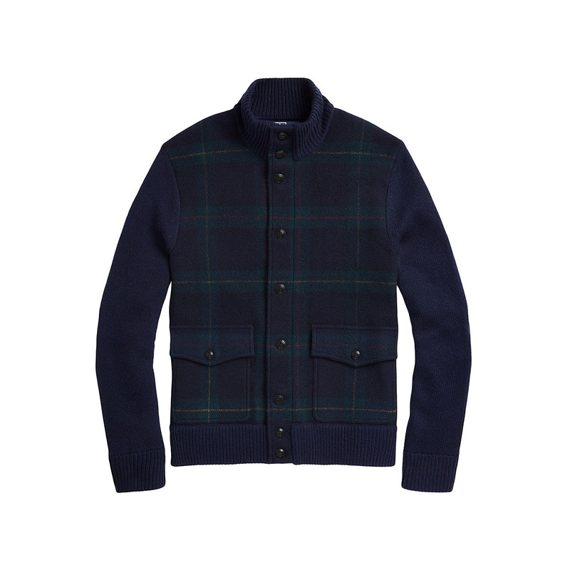Polo Ralph Lauren Mens Regular Fit Tartan Cardigan Sweater Large Blue Green