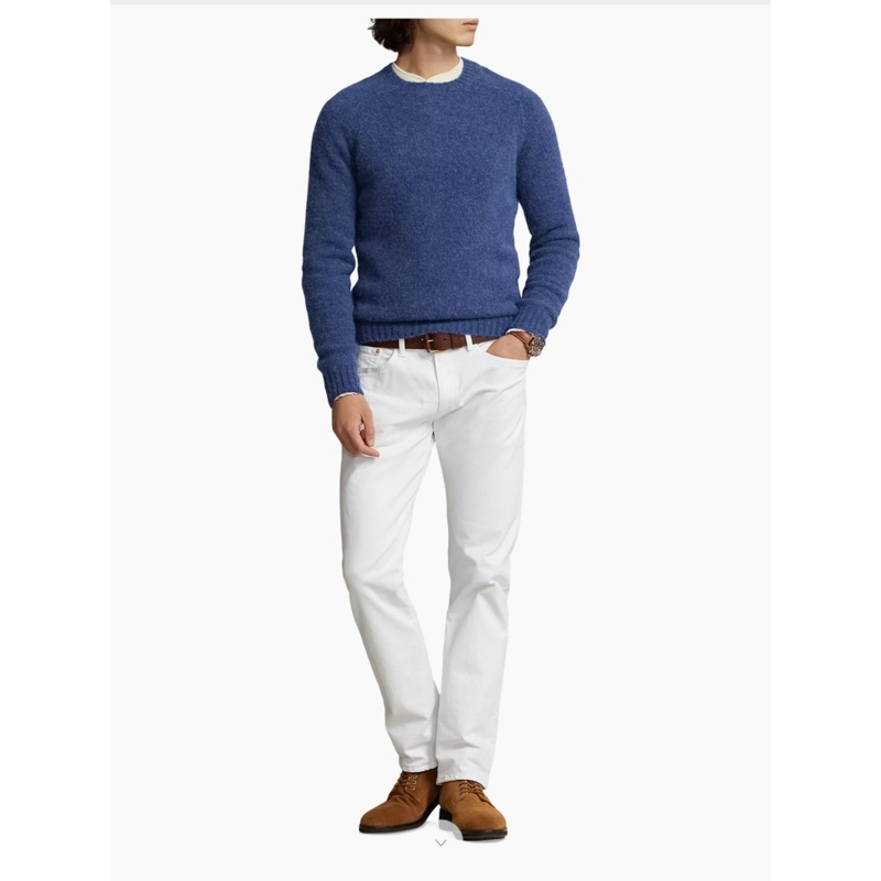 Polo Ralph Lauren Mens Wool Alpaca Blend Crewneck Sweater Rustic Navy Large