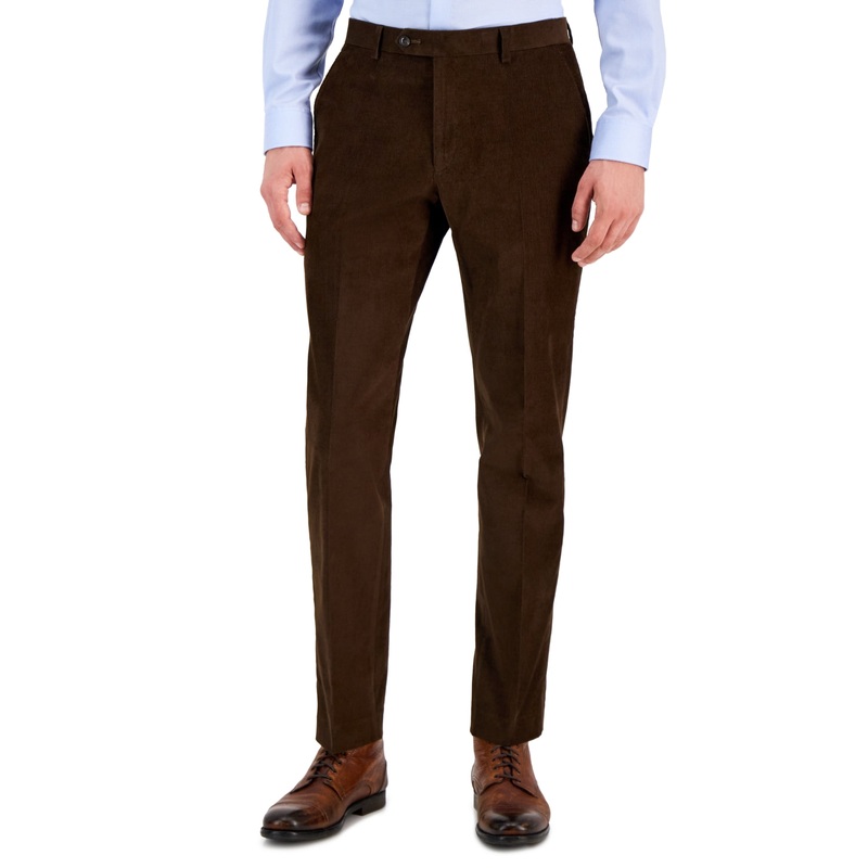 Tommy Hilfiger Mens Modern Fit Corduroy Dress Pants Brown 36 x 32