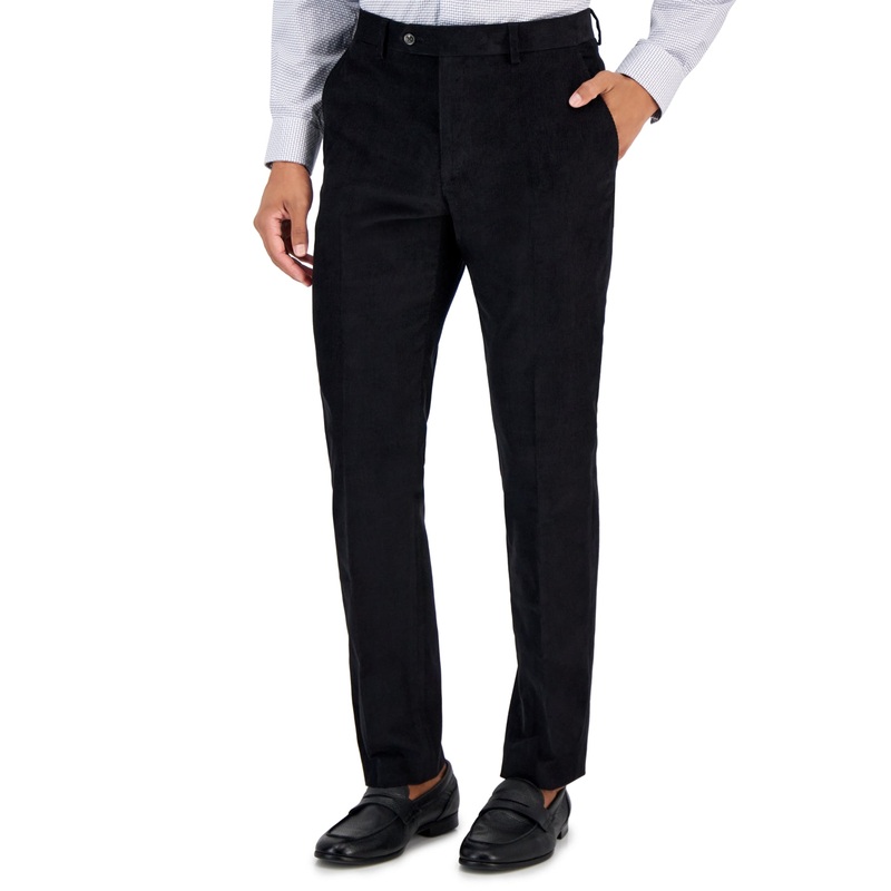Tommy Hilfiger Mens Modern Fit Solid Corduroy Pants Black 36 x 32