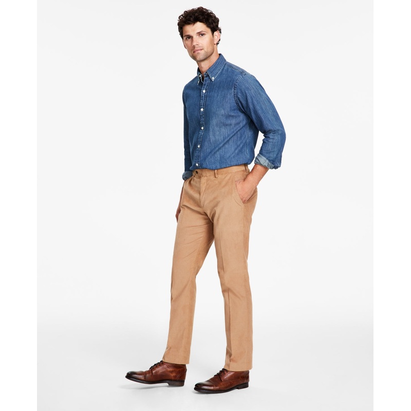 Tommy Hilfiger Mens Modern Fit Solid Corduroy Pants Tan 34 x 32