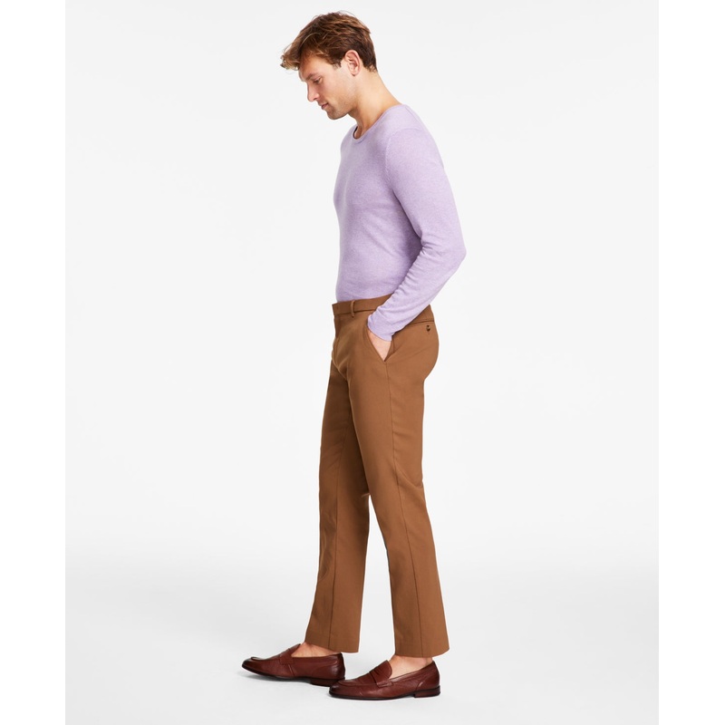 Tommy Hilfiger Mens Modern Fit TH Flex Stretch Dress Pants Camel 34 x 32