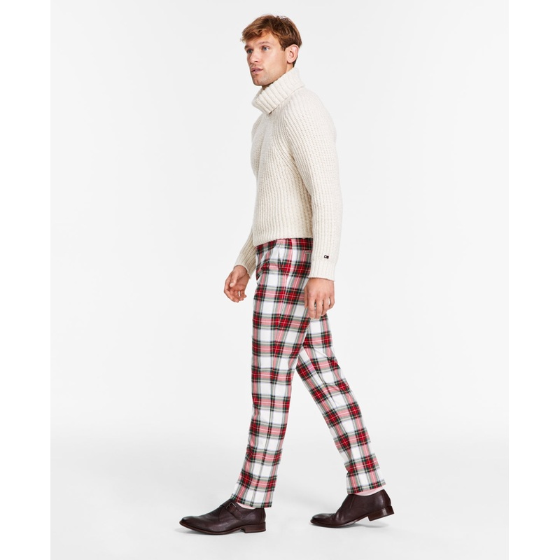 Tommy Hilfiger Modern Fit Flex Stretch Dress Pants Red 34 x 30