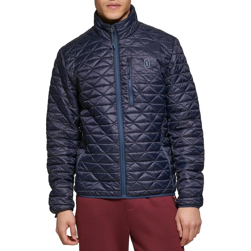 Bass Outdoor Men's Delta Diamond Quilted Packable Puffer Jacket Coat Blue 2XL