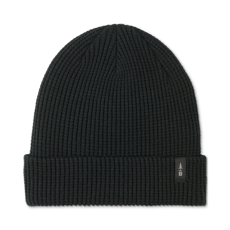BASS OUTDOOR Mens Waffle Knit Beanie Black One Size