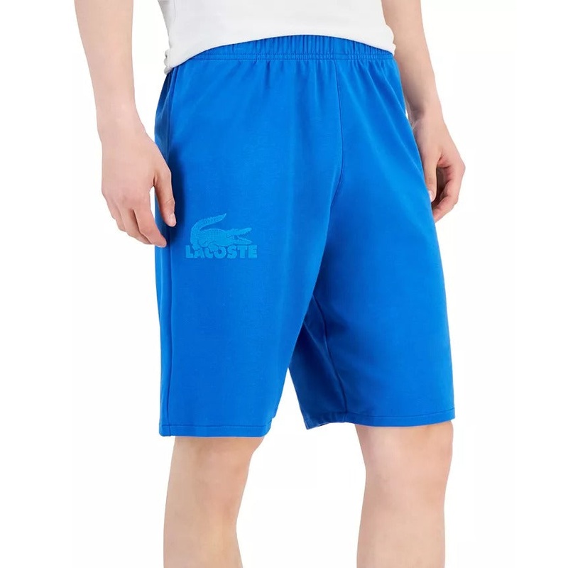 Lacoste Men's Knit Logo Lounge Shorts Medium Blue