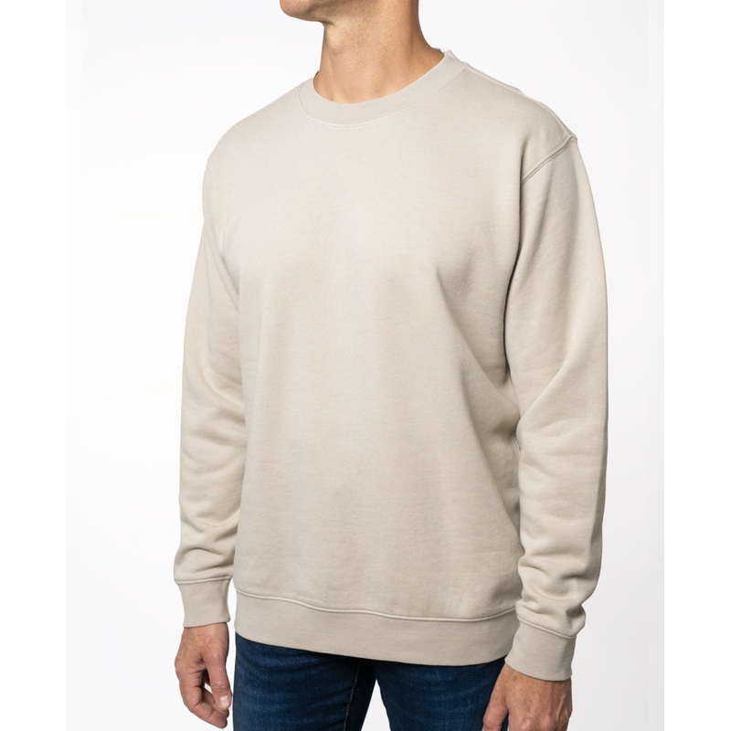 Lazer Men's Burnout Fleece Crewneck Sweatshirt  Stone Beige XXL