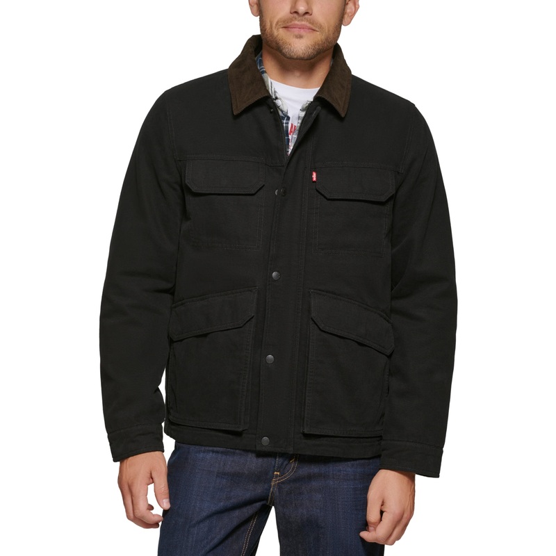 Levi's Men's Cotton Workwear Four Pocket Field Jacket Black Large