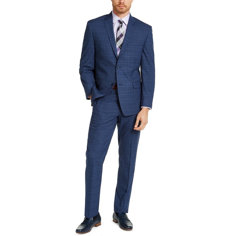 Marc New York Mens Classic fit Suit Jacket Only Blazer 40 R Blue Plaid