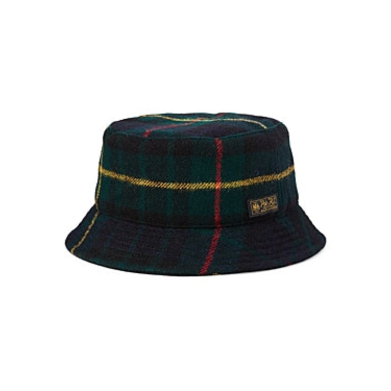 Polo Ralph Lauren Mens Plaid Wool Twill Bucket Hat