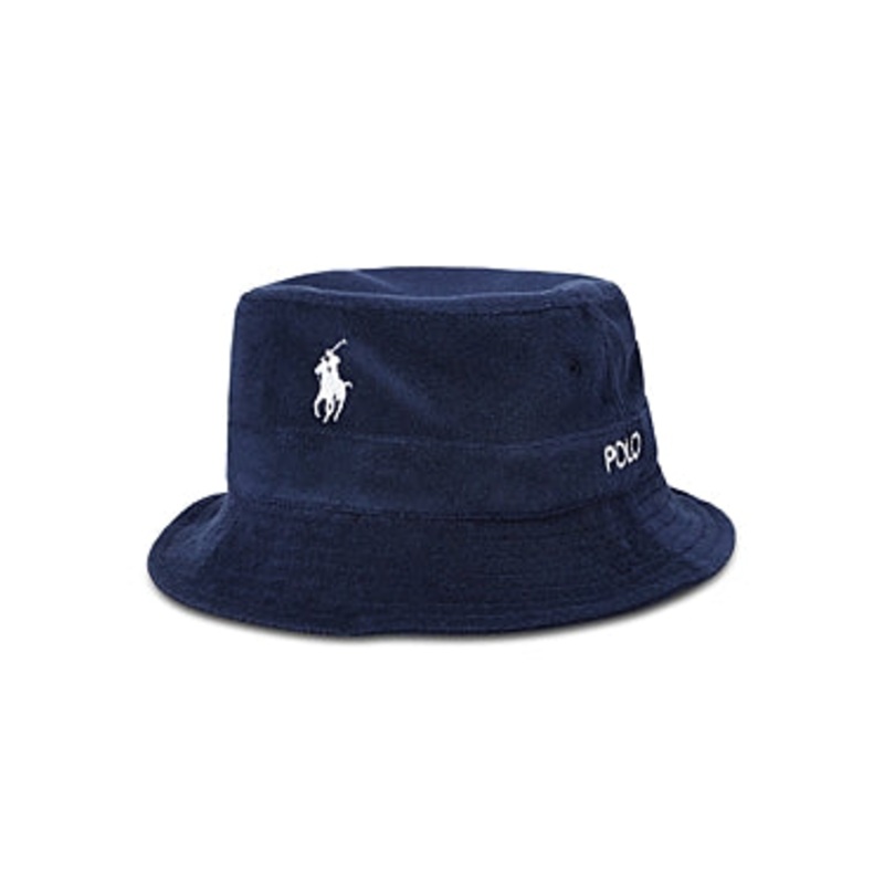 Polo Ralph Lauren Mens Stretch Terry Bucket Hat Newport Blue Large XL