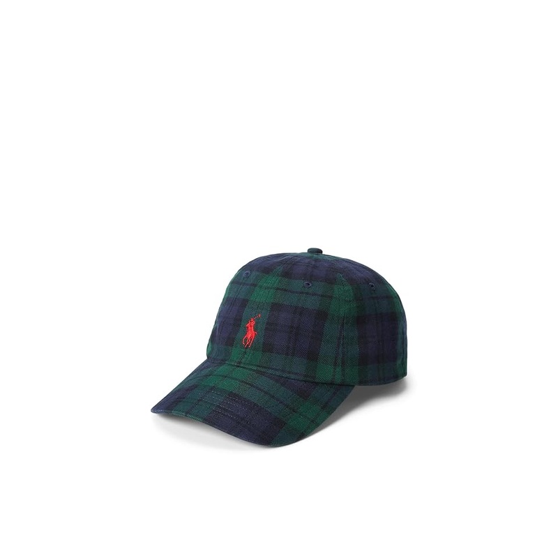 Polo Ralph Lauren Plaid Flannel Ball Cap Baseball Hat Green Blue