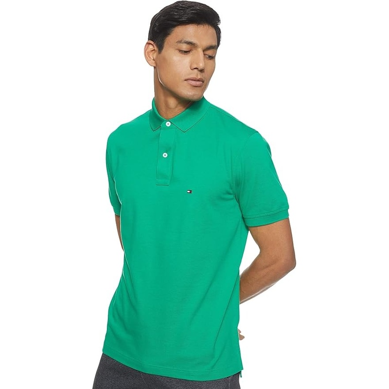Tommy Hilfiger Men's Cotton Short Sleeve Polo Shirt Green XL